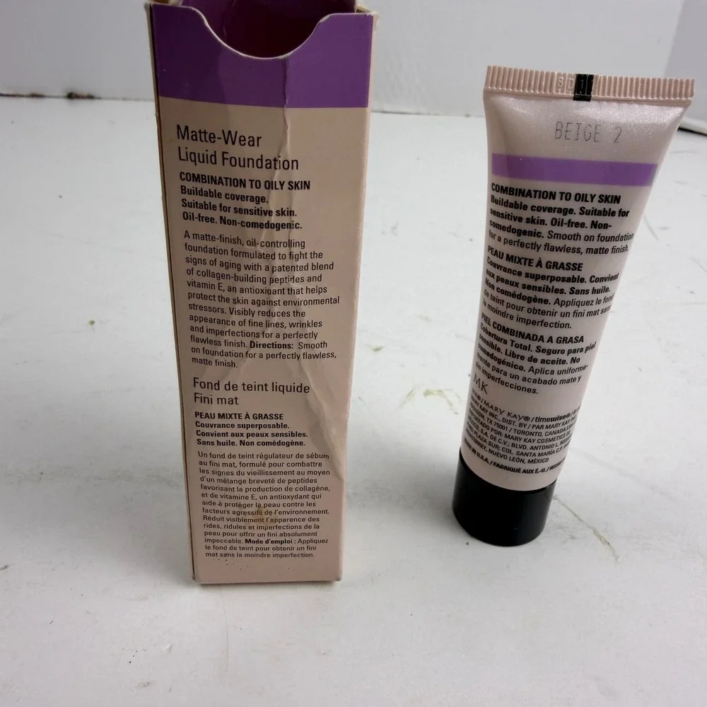 Mary Kay TimeWise Matte-Wear Liquid Foundation Beige 2 1 Fl Oz Oil-Free New
